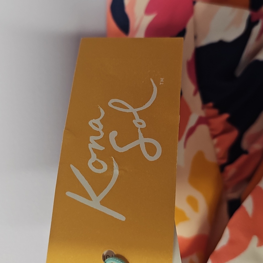 Kona Sol Floral One Piece Swimsuit - Pink, Orange and‎ Navy - Picture 2 of 7